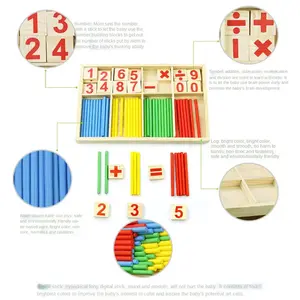 لعبة خشبية تعليمية للرياضيات للأولاد والبنات لعبة التعلم المبكر لعبة عد العصي للأطفال
