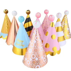 Hot Sale Multiple Styles party product Kids Birthday Hat Boys And Girls Party Birthday Paper Hats