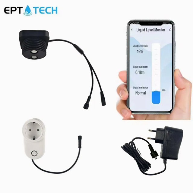 Smart TLC2326W WiFi Waterproof Ultrasonic Sensor Water Tank Level Controller with Auto Water Pump Plug for Indoor & Outdoor