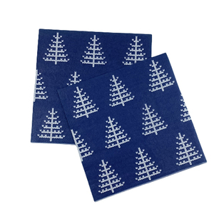 Serviettes en <span class=keywords><strong>papier</strong></span> jetables bleues personnalisées avec logo, pour fête, arbre <span class=keywords><strong>de</strong></span> Noël, serviettes en <span class=keywords><strong>papier</strong></span> imprimées - Product Image 4