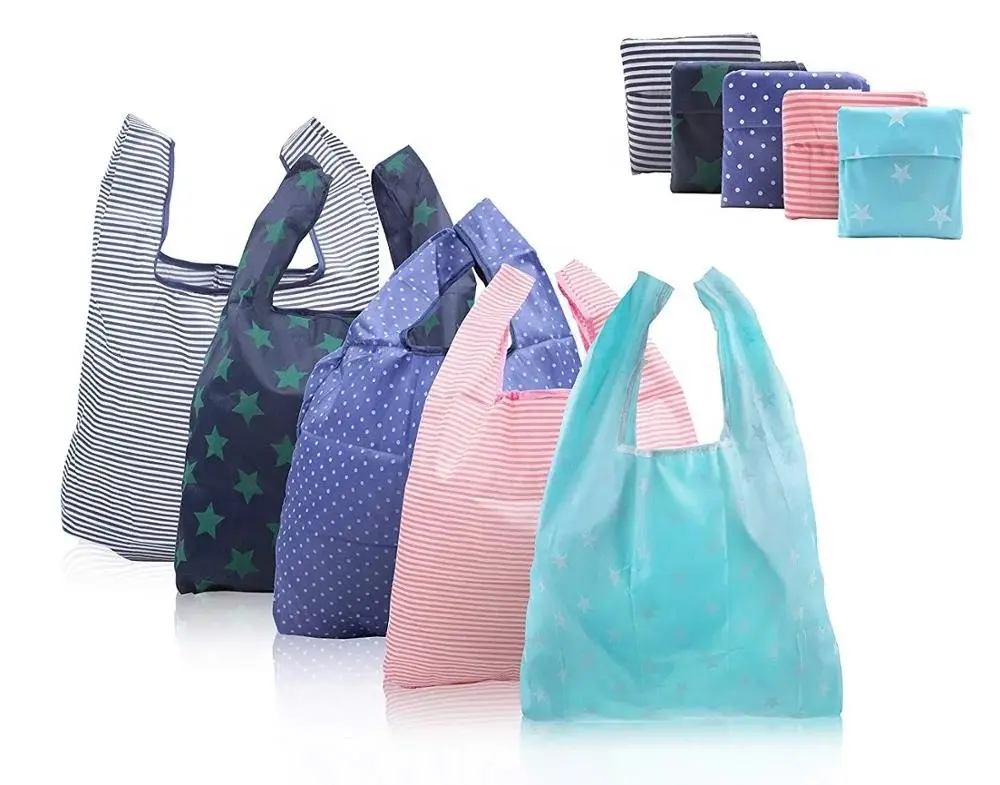 High quality washable durable oem full printed foldable custom nylon bag with handle