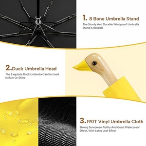 Modern Auto Windproof Compact Folding <b>Umbrella</b> 3-Level Reverse Folding Black Fiberglass Frame 190T Pongee Straight Design - Product Image 2
