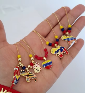 Fashion Venezuela Bohemian Pendant Necklace Copper Link Chain Men Women Heart <strong>Maps</strong> Jewelry <strong>Gift</strong> - Product Image 1