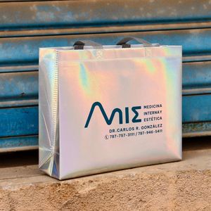 กระเป๋าผ้าสปันบอนด์แบบกำหนดเอง ใช้ซ้ำได้ รีไซเคิลได้ สำหรับร้านขายเสื้อผ้า ของขวัญ ขายส่ง ช้อปปิ้ง - Product Image 1