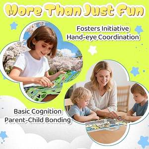 6 sets de livres d'autocollants réutilisables gonflés pour tout-petits de 2 <span class=keywords><strong>à</strong></span> 4 ans, 4 grandes pages par set, 240 autocollants imperméables faciles <span class=keywords><strong>à</strong></span> nettoyer en silicone - Product Image 6