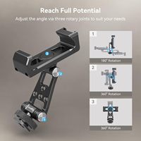 Support de téléphone universel en métal SMALLRIG avec adaptateur pour griffe porte-accessoire et articulations de réglage libre pour iPhone 16 15 et Samsung
