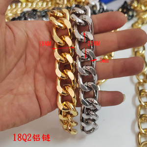Thick Aluminum Chain <b>Bag</b> <b>Accessory</b> 20mm 19mm 18mm Gold Black Silver Metal Chain For <b>Bag</b> Shoulder Strap DIY Decor - Product Image 3