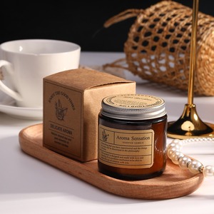 Vela Aromática Artesanal en Forma de Taza, Estilo Vegetal, de Vidrio Color Canela, Sin Humo, con Aroma Romántico, Regalo Perfecto para Anfitrionas - Product Image 4