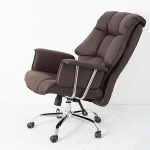 Sedia da Ufficio Ergonomica <span class=keywords><strong>in</strong></span> <span class=keywords><strong>Pelle</strong></span> PU <span class=keywords><strong>Marrone</strong></span> con Altezza Regolabile e Alta Capacità di Carico per Uso Domestico e d'Ufficio - Product Image 5