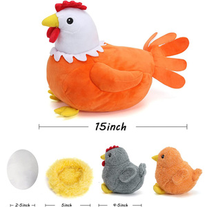 1507 bán buôn ODM OEM Thú nhồi bông Mommy trang trại hen sang trọng Little bé chicks đồ chơi phục sinh giỏ quà tặng sang trọng gà trứng - Product Image 4