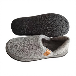 Pantofole da Casa in <span class=keywords><strong>Feltro</strong></span> per Uomo con Logo Personalizzato, Stampa a Quadri, Fodera Morbida e Suola Antiscivolo - Product Image 4