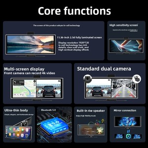 11.36inch xách tay không dây Carplay bảng điều khiển với Dash Cam camera cho <span class=keywords><strong>MP5</strong></span> Máy nghe nhạc USB 1 năm bảo hành - Product Image 3