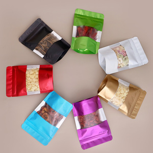 Packaging Custom Resealable Food Stand Pouch Frosted Matte Finish Colorful Aluminum Foil Zipper Top Open Window for Chewing Gum - Product Image 5