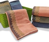 Couleur personnalisée surplus de liquidation motif jacquard serviette de bain essuie-mains en coton