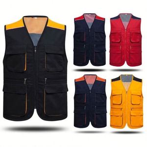 Men Safety Protective <b>Jacket</b> for Construction Site Color Matching Waistcoat Protective <b>Reflective</b> Vest - Product Image 2