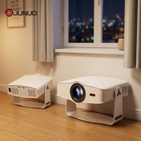 Projecteur JUNUO 500 ANSI Lumens 1080P 4K LED Android 14 Mise au point automatique Stéréo HIFI Portable Home Cinéma 1 Go de RAM 8 Go de Stockage