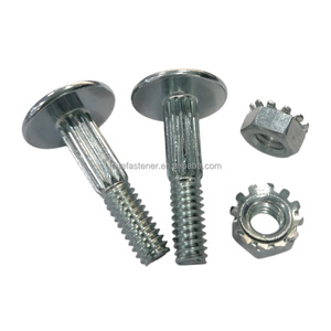 Hex <b>Flange</b> Head <b>Bolt</b> With Nut Zinc Plated Galvanized Steel Class 8.8 Unc Thread Two Nuts Per <b>Bolt</b> - Product Image 1