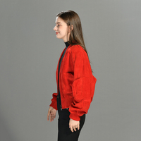 Jxwatcher OEM – Nouvelle veste bomber courte en cuir de mouton véritable pour femme, style automne, douce et personnalisable, en daim véritable