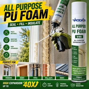 โฟม <span class=keywords><strong>PU</strong></span> อเนกประสงค์ 750 มล. โฟมก่อสร้างขยายตัวสูง สำหรับปิดรอยต่อหน้าต่าง ประตู ฉนวนกันความร้อน CE - Product Image 1