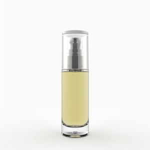 Vente en gros 30ML XS Bouteille de maquillage en verre argenté brillant Modèle de pompe d'emballage cosmétique transparent de qualité supérieure 25788 fabriqué en Italie - Product Image 1