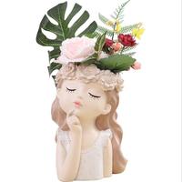 Bac à fleurs en forme de buste de femme de style grec-romain, statue féminine en polyrésine pour la décoration de la maison et du jardin