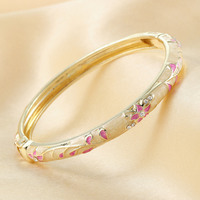 Gelang Bunga Berlapis Berlian Mewah Ringan, Model Terbaru, Bahan Alloy, Desain Enamel Cloisonne, Gaya Elegan, Diskon Besar