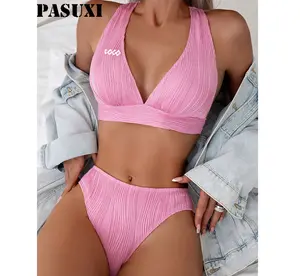 PASUXI नई कस्टम महिलाओं बिकनी उच्च गुणवत्ता सेक्सी प्रवृत्ति गुलाबी राजकुमारी तैराकी Swimwear के गर्म लड़की स्नान सूट