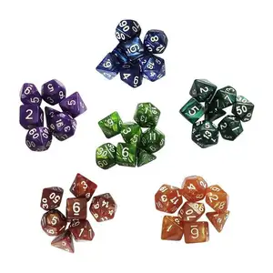 Polyhedral Dungeons and Dragons RPG DND Set Toys Family Party Roll Play 7 pezzi Per Set gioco da tavolo dadi personalizzati in marmo