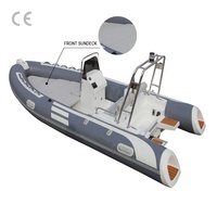 Approbation CE 16ft 4.80m hypalon matériel gonflable de coque de fibre de verre de cabine de pêche 480 bateau à vendre