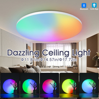 Plafonnier LED Intelligent RVB CCT Couleur Moderne, Contrôle par Application I-Link & BT, Veilleuses Intégrées avec Télécommande, Intensité Variable pour Usage Intérieur