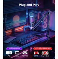 ONIKUMA M530 USB-Kondensatormikrofon mit Stummschaltung & Monitorfunktion 360° °   Drehbar und faltbar für Streaming, Podcasts, Gaming und Aufnahmen