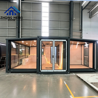 Casa Contenedor Plegable de Lujo Moderna con Doble Ala Expandible de 20 y 40 pies, Casa Pequeña Portátil Modular Prefabricada para Resort y Oficina