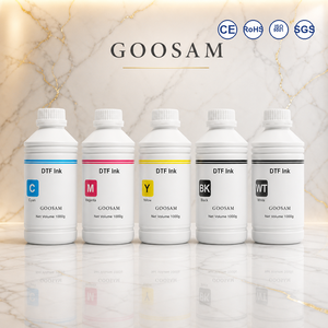 Encre DTF sans sédiments Goosam CMYK Blanc 1000ml A3 A4 pour transfert thermique sur tête d'impression Epson I1600 Impression numérique Vente en gros - Product Image 1