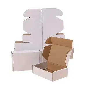 白い航空機ボックス工場-衣類アクセサリースタンピング印刷処理用のスポットコルゲートエクスプレスハードパッケージカートン