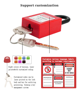 กุญแจล็อคไนลอน LOTO ขนาด 38 มม. ได้รับมาตรฐาน CE ทนทาน พร้อมกุญแจ สำหรับอุปกรณ์อุตสาหกรรมและการป้องกันการล็อคเบรกเกอร์วงจรไฟฟ้า - Product Image 4