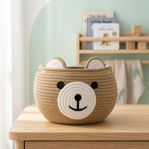 Cute Bear Shaped <b>Rope</b> <b>Storage</b> <b>Basket</b> for Children's Toy <b>Storage</b> and Room Decoration - Product Image 2