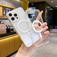 Coque de téléphone magnétique transparente en TPU PC anti-jaunissement, antichoc avec airbag sur quatre côtés pour iPhone 17 16 15 14 Pro Max
