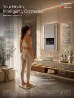 Miroir de salle de bain lumineux carré avec écran TV, 2 Go de RAM, télécommande, logo personnalisé, éclairage LED AI, pour hôtel
