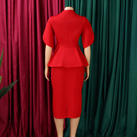 Robe de bureau mi-longue pour femme, col en V, style blazer peplum, coupe crayon, fournisseur de robes pour femmes, Sehe Fashion