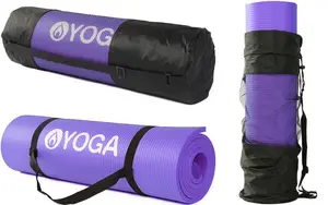 Buon prezzo organico 8mm amichevole palestra esercizio Pilates Mat con cinturino all'ingrosso di alta qualità personalizzato nero spessore NBR Yoga Mat