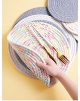 Offre Spéciale – Sous-verres et sets de table isolants en jacinthe d'eau naturelle tressée et corde de coton pour table à manger