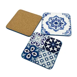 Custom Cork Printer Cup Coasters Board Sublimation Blanks Tea Coffee Coaster MDF Cork Coasters For Drinks