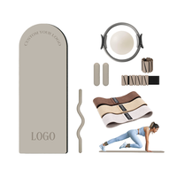 Ensemble de fitness pour la maison avec barre d'haltères personnalisable avec logo, haltères en silicone, anneaux de musculation, tapis de yoga et accessoires de yoga et de Pilates