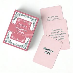 Cartes <span class=keywords><strong>de</strong></span> prière <span class=keywords><strong>de</strong></span> <span class=keywords><strong>la</strong></span> <span class=keywords><strong>Bible</strong></span> personnalisées <span class=keywords><strong>de</strong></span> luxe avec boîte, imprimées sur mesure à l'avant et à l'arrière avec les paroles <span class=keywords><strong>de</strong></span> <span class=keywords><strong>Dieu</strong></span> - Product Image 2