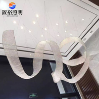 Fournisseur professionnel Centre commercial Luminaire suspendu personnalisable Hall d'hôtel Long projet Lustres en verre