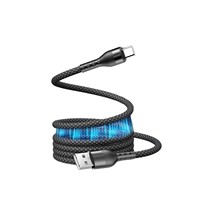 Câble de données magnétique USB-A/Type-C, force magnétique de 650 Gauss pour appareils Android - Charge rapide, transfert de données, vente en gros