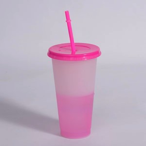 Bicchiere Magico Personalizzato Senza BPA da 16-24 oz, in Plastica Colorata, Riutilizzabile per <span class=keywords><strong>Acqua</strong></span> Fredda, Cambia Colore, con Coperchi <span class=keywords><strong>e</strong></span> Cannucce Inclusi - Product Image 5