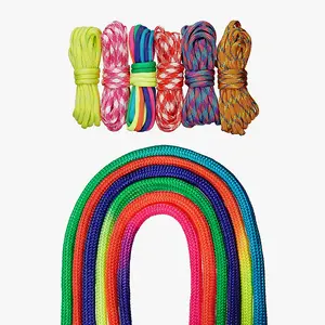 LOW MOQ stock multicolor 7 hebras Core nylon paracord 550 para hacer pulsera correa de perro y collar