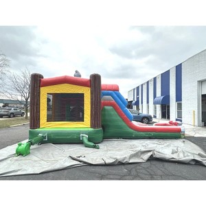 <span class=keywords><strong>Alquiler</strong></span> de Castillos Inflables para Fiestas Infantiles, Casa de Brinco Inflable Comercial con Tobogán y Soplador en Venta - Product Image 3