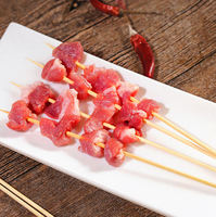 Brochettes en bambou biodégradables écologiques jetables, naturelles, rondes et pointues, pour fruits, barbecue et kebab, ustensiles de cuisson pour viande, vente en gros